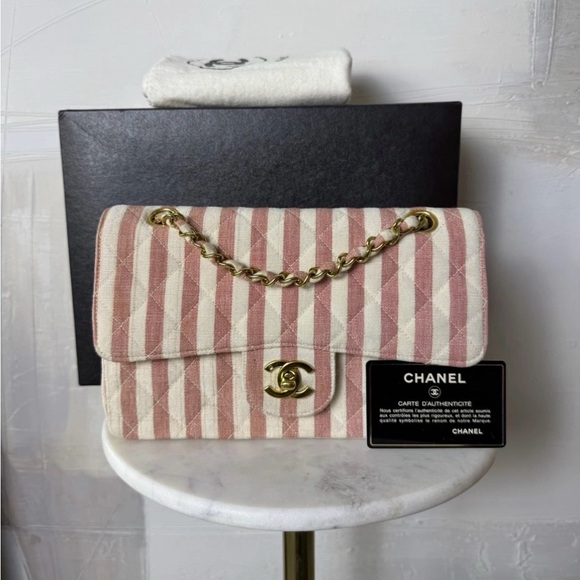 Chanel Vintage Small Striped Classic Flap - Picture 4 of 11